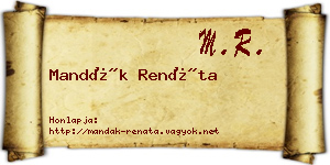 Mandák Renáta névjegykártya