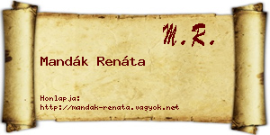 Mandák Renáta névjegykártya